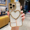 For iPhone 15 Pro Electroplating 3D Love TPU Phone Case(Gold)