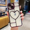 For iPhone 15 Plus Electroplating 3D Love TPU Phone Case(Purple)
