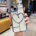 For iPhone 15 Electroplating 3D Love TPU Phone Case(Sierra Blue)