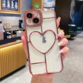 For iPhone 15 Electroplating 3D Love TPU Phone Case(Rose Gold)