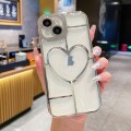 For iPhone 14 Plus Electroplating 3D Love TPU Phone Case(Silver)
