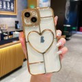 For iPhone 14 Plus Electroplating 3D Love TPU Phone Case(Gold)