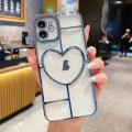 For iPhone 12 Electroplating 3D Love TPU Phone Case(Sierra Blue)