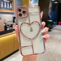 For iPhone 12 Pro Max Electroplating 3D Love TPU Phone Case(Rose Gold)