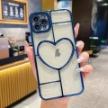 For iPhone 12 Pro Max Electroplating 3D Love TPU Phone Case(Dark Blue)