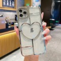 For iPhone 12 Pro Electroplating 3D Love TPU Phone Case(Silver)