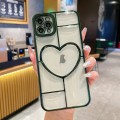 For iPhone 11 Pro Max Electroplating 3D Love TPU Phone Case(Dark Green)
