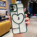 For iPhone 11 Electroplating 3D Love TPU Phone Case(Dark Green)