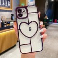 For iPhone 11 Electroplating 3D Love TPU Phone Case(Purple)