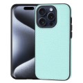 For iPhone 15 Pro Max Litchi Pattern Stitched Side-mounted Phone Case(Mint Green)