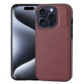 For iPhone 15 Pro Max Litchi Pattern Stitched Side-mounted Phone Case(Dark Red)