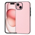 For iPhone 15 Litchi Pattern Stitched Side-mounted Phone Case(Pink)