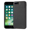 For iPhone 7 Plus/8 Plus Litchi Pattern Stitched Side-mounted Phone Case(Black)