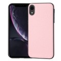 For iPhone XR Litchi Pattern Stitched Side-mounted Phone Case(Pink)