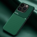 For iPhone 15 Pro Classic Tilt Strip Grain Magnetic Shockproof PC + TPU Phone Case(Green)