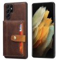 For Samsung Galaxy S24 Ultra 5G Calfskin Card Slot TPU + PU Phone Case(Brown)
