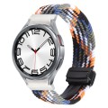 For Samsung Galaxy Watch 6 / 5 / 4 Magnetic Fold Buckle Nylon Woven Watch Band(Colorful Denim)