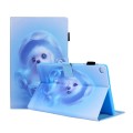 For Samsung Galaxy Tab A9+ Colored Drawing Leather Tablet Case(Blue Dog)