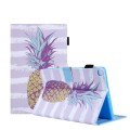 For Samsung Galaxy Tab A9 Colored Drawing Leather Tablet Case(Pineapple)
