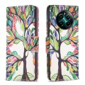 For Realme 12+ 5G Colored Drawing Pattern Leather Phone Case(Tree Life)