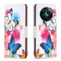 For Realme 12+ 5G Colored Drawing Pattern Leather Phone Case(Butterflies)