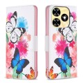 For Tecno Spark 20 Colored Drawing Pattern Leather Phone Case(Butterflies)