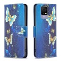 For Tecno Spark 20 Colored Drawing Pattern Leather Phone Case(Gold Butterfly)