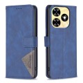 For Tecno Spark 20 Magnetic Buckle Rhombus Texture Leather Phone Case(Blue)