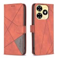 For Tecno Spark Go 2024 / 20C / POP 8 Magnetic Buckle Rhombus Texture Leather Phone Case(Brown)