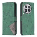 For Tecno Camon 30 Premier 5G Magnetic Buckle Rhombus Texture Leather Phone Case(Green)