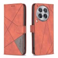 For Tecno Camon 30 Premier 5G Magnetic Buckle Rhombus Texture Leather Phone Case(Brown)