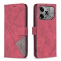 For Tecno Pova 6/6 Pro 5G Magnetic Buckle Rhombus Texture Leather Phone Case(Red)