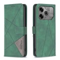 For Tecno Pova 6/6 Pro 5G Magnetic Buckle Rhombus Texture Leather Phone Case(Green)