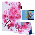For Samsung Galaxy Tab A9+ Colored Drawing Leather Tablet Case(Cherry Blossom)