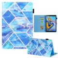 For Samsung Galaxy Tab A9+ Colored Drawing Leather Tablet Case(Blue Grid)