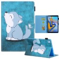 For Samsung Galaxy Tab A9+ Colored Drawing Leather Tablet Case(Cute Wolf)