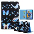 For Samsung Galaxy Tab A9 Colored Drawing Leather Tablet Case(Dream Blue Butterfly)