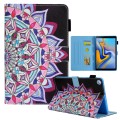 For Samsung Galaxy Tab A9 Colored Drawing Leather Tablet Case(National Flower)