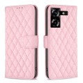 For Tecno Pova 5 Diamond Lattice Wallet Flip Leather Phone Case(Pink)