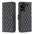 For Tecno Pova 5 Diamond Lattice Wallet Flip Leather Phone Case(Black)