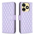 For Tecno Spark 20 Diamond Lattice Wallet Flip Leather Phone Case(Purple)