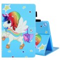 For Samsung Galaxy Tab A9 Colored Drawing Leather Tablet Case(Star Unicorn)