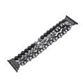 For Apple Watch SE 2023 44mm Skull Beaded Watch Band(Black)