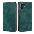 For Nothing Phone 2 RFID Anti-theft Brush Magnetic Leather Phone Case(Green)