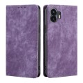 For Nothing Phone 2 RFID Anti-theft Brush Magnetic Leather Phone Case(Purple)