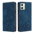 For Motorola Moto G54 5G EU Edition RFID Anti-theft Brush Magnetic Leather Phone Case(Blue)