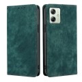 For Motorola Moto G54 5G EU Edition RFID Anti-theft Brush Magnetic Leather Phone Case(Green)