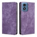 For Motorola Moto G Play 4G 2024 RFID Anti-theft Brush Magnetic Leather Phone Case(Purple)