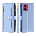 For Motorola Moto G84 5G Lite Sheep Texture Cross-body Zipper Wallet Leather Phone Case(Blue)