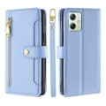 For Motorola Moto G54 5G EU Edition Lite Sheep Texture Cross-body Zipper Wallet Leather Phone Case(B